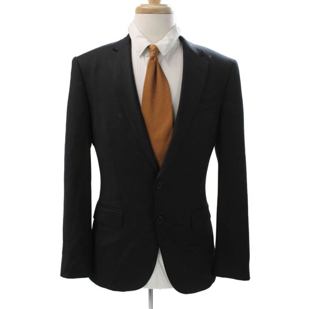 BOSS Mens Blazer Black Super 120 Italian Fabric Button Size 36